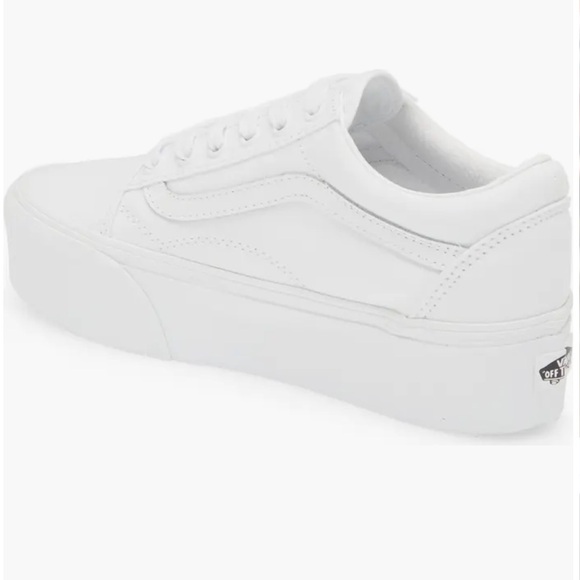 Vans Old Skool Platform White Sneakers 7.5W - Picture 2 of 9